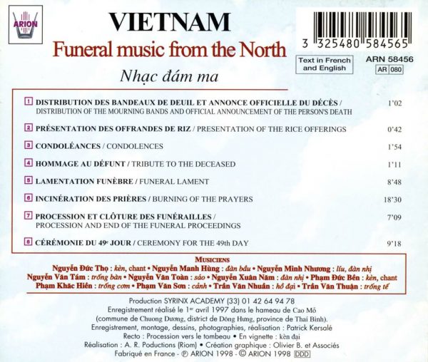 Viet-Nam - Musique funéraire du nord