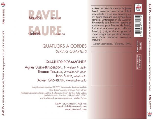 Ravel/Faure - Quatuors à cordes