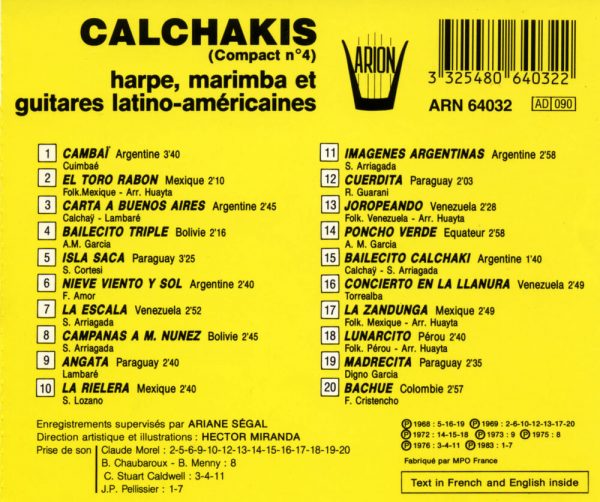 Los Calchakis Vol.4 - Harpe, Marimba, et Guitares latino-americaines