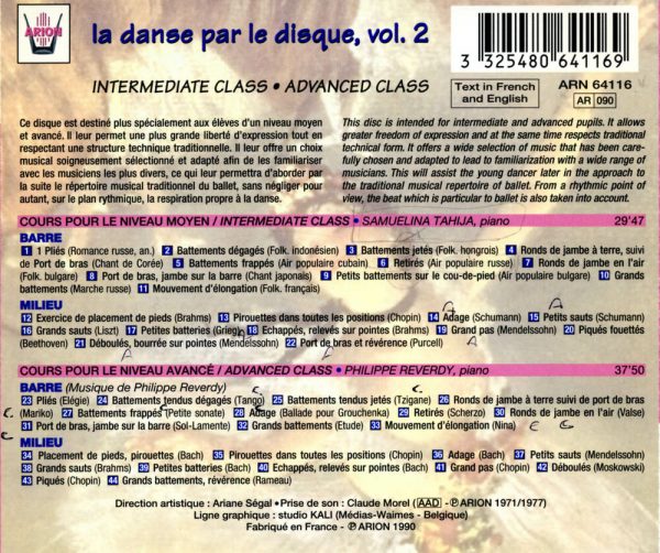 La danse par le disque Vol.2 - Barre & milieu - Cours niveaux moyen & avancé
