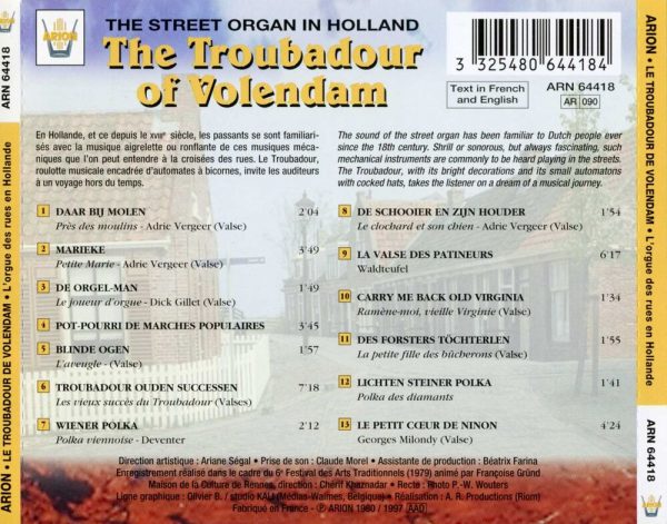 Le Troubadour de Volendam - L'orgue des rues en Hollande