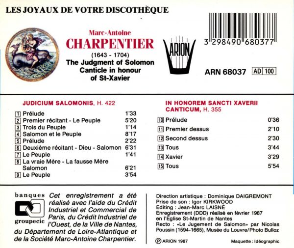 Charpentier - Le Jugement de Salomon - Cantique en l'honneur de Saint-Xavier