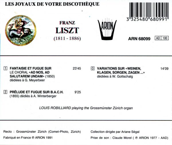 Liszt - Louis Robillard à l'orgue du Grossmunster de Zürich
