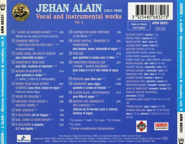 Jehan Alain - Œuvres Instrumentales & Vocales Vol.2