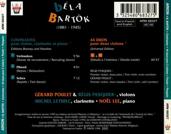 Bartok - Contrastes - 44 Duos pour 2 violons