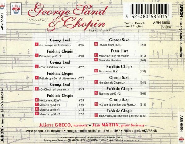 Juliette Gréco raconte… Georges Sand & Chopin