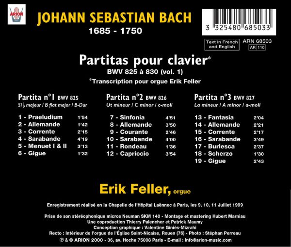 Bach J.S. - Partitas pour clavier - Intégrale Vol. 1