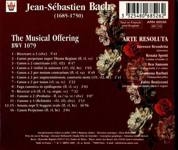 Bach J.S. - L'Offrande musicale, Bwv 1079