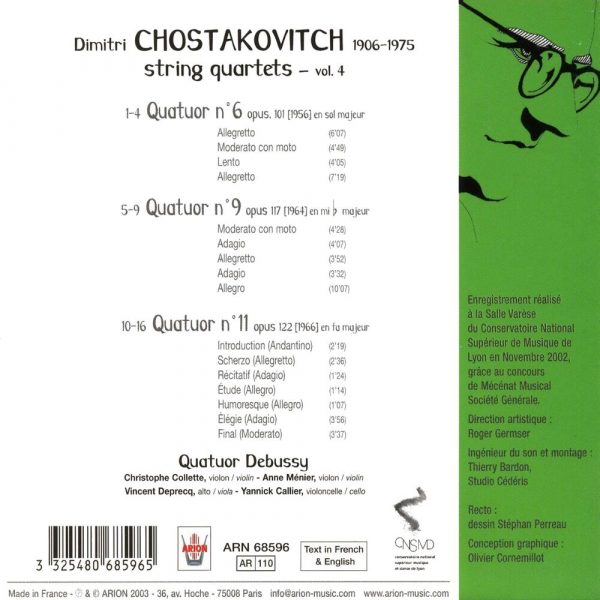 Chostakovitch - Quatuors à cordes N°6, 9 & 11 - Vol.4