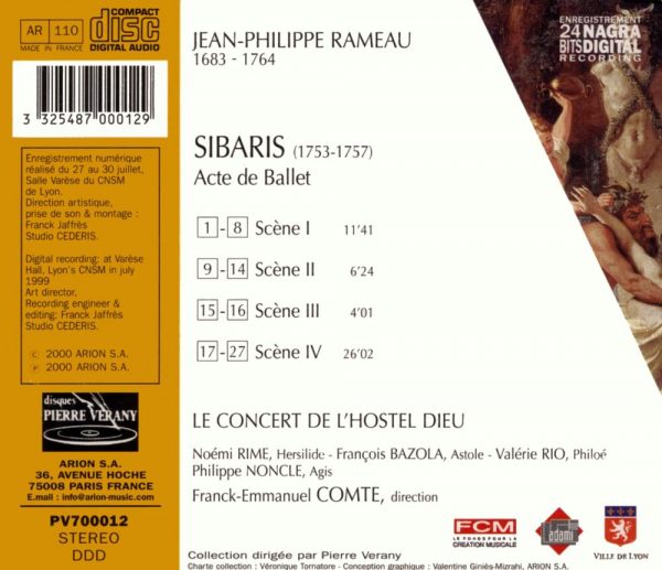 Rameau - Sibaris - Acte de ballet