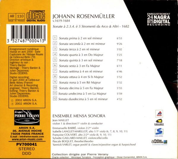 Rosenmuller - Sonate a 2, 3,4 e 5 stromenti da arco & altri