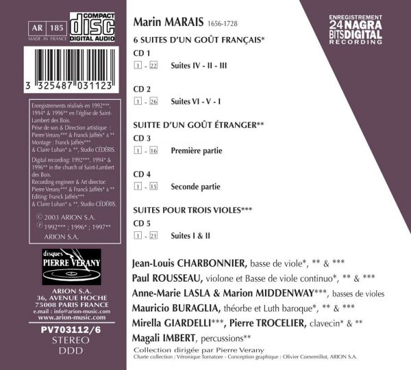 Marais - Intégrale du 4ème Livre de pièces de viole