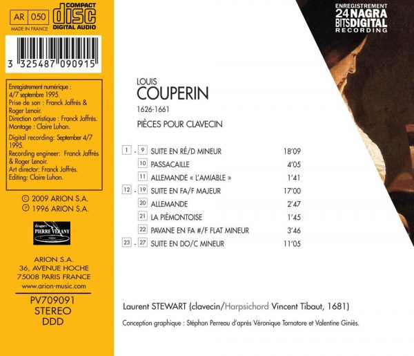 Couperin - Pièces pour clavessin - pavanes, suites, passacailles...