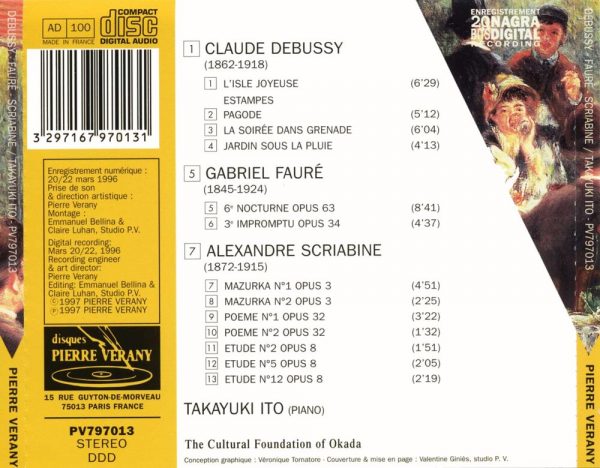 Debussy/Fauré/Scriabine - Œuvres pour piano