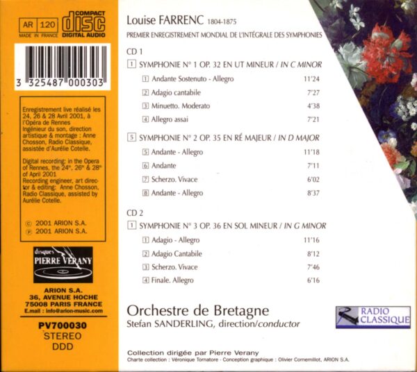 Louise Farrenc – Les 3 Symphonies (2CD) - Image 2