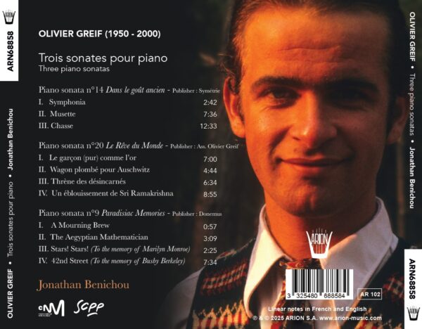 OLIVIER GREIF - TROIS SONATES POUR PIANO – Image 2