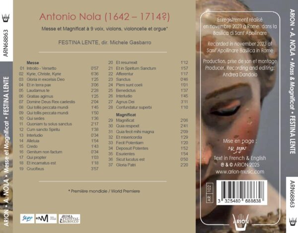 (Antonio Nola (1642 – 1714?) Messe et Magnificat à 9 voix – Image 2